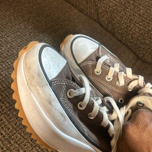 Converse Black and White Sneakers with Gum Sole